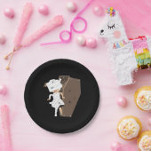 Cute Girl Mummy Coffin Halloween Design Papieren Bordje (Feest)