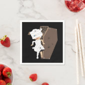Cute Girl Mummy Coffin Halloween Design Servet (Insitu)