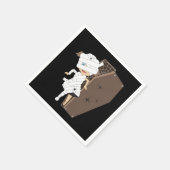 Cute Girl Mummy Coffin Halloween Design Servet (Hoek)