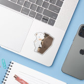 Cute Girl Mummy Coffin Halloween Design Sticker (Laptop met iPhone)