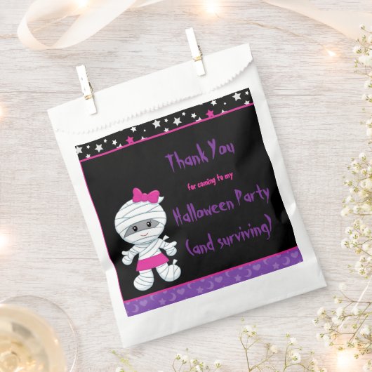 Cute Girl Mummy Halloween Party Bedankzakje (Geknipt)