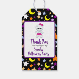 Cute Girl Mummy Halloween Party Cadeaulabel
