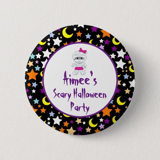 Cute Girl Mummy Halloween Party Ronde Button 5,7 Cm (Voorkant)