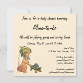 Cute Girl on Phone,  Baby shower Invitation Kaart (Achterkant)