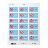Cute Girl op Doughnut Float Birthday Party Labels (Full Sheet)