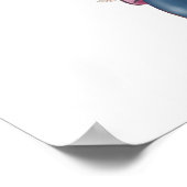 Cute Girl op Motor Scooter met Little Fox Poster (Hoek)