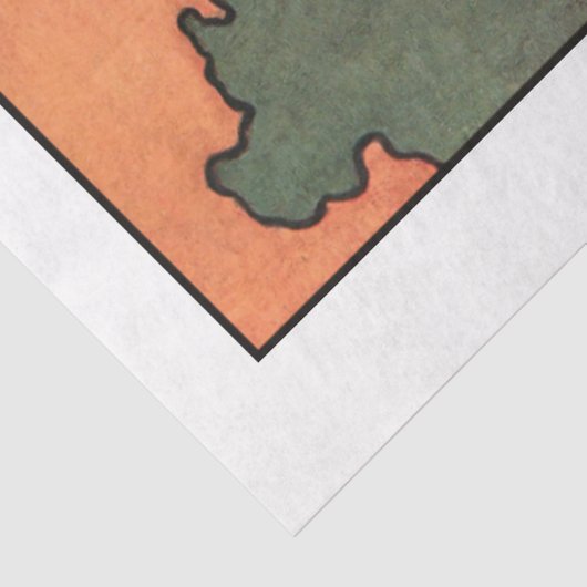 Cute  Girl op Scary Halloween Night Tissuepapier (Detail)