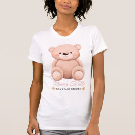 Cute Girl Orange Teddy Bear Mommy To BeBaby Shower T-shirt