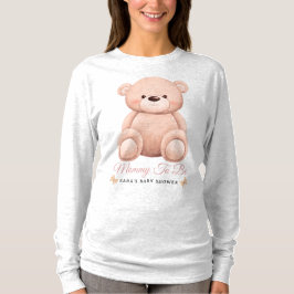 Cute Girl Orange Teddy Bear Mommy To BeBaby Shower T-shirt