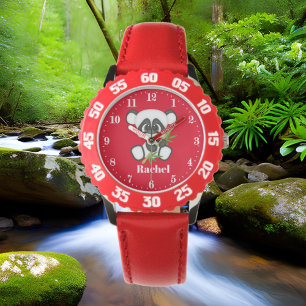 Cute girl panda beer voegt naam toe horloge