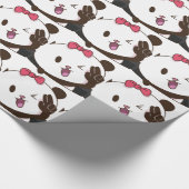 Cute girl panda oké! cadeaupapier (Hoek)