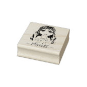 Cute Girl Peace Graphic Illustralized Personalized Rubberstempel (Stempel)