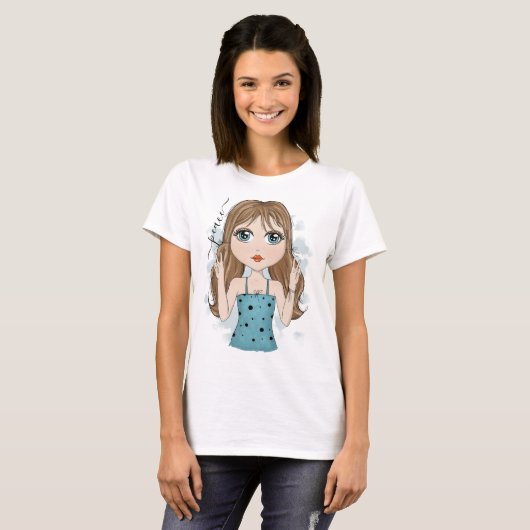 Cute Girl Peace Graphic Illustration Peace Peace T-shirt (Voorkant volledig)