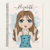 Cute Girl Peace Graphic Illustration Planner (Voorkant)