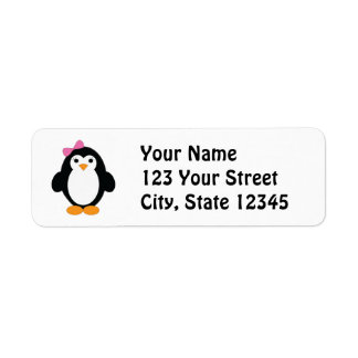 Cute Girl Penguin Etiket