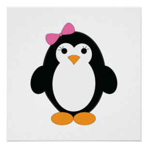 Cute Girl Penguin Perfect Poster