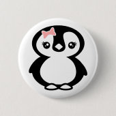 Cute Girl Penguin Ronde Button 5,7 Cm (Voorkant)