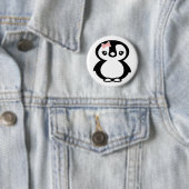 Cute Girl Penguin Ronde Button 5,7 Cm (In situ)