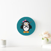 Cute Girl Penguin Ronde Klok (Huis)