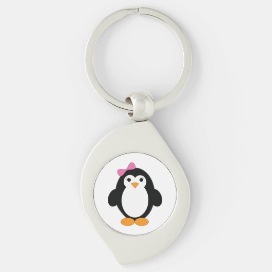 Cute Girl Penguin Sleutelhanger (Voorkant)