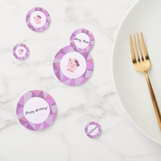 Cute Girl Pig Confetti (Groep)