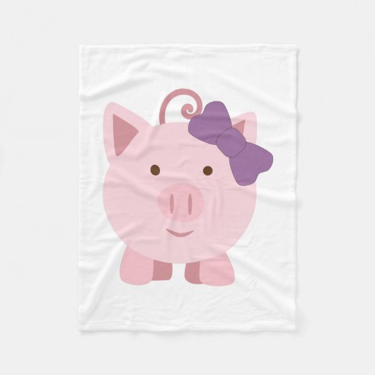 Cute Girl Pig Fleece Deken (Voorkant)