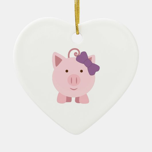 Cute Girl Pig Keramisch Ornament (Voorkant)