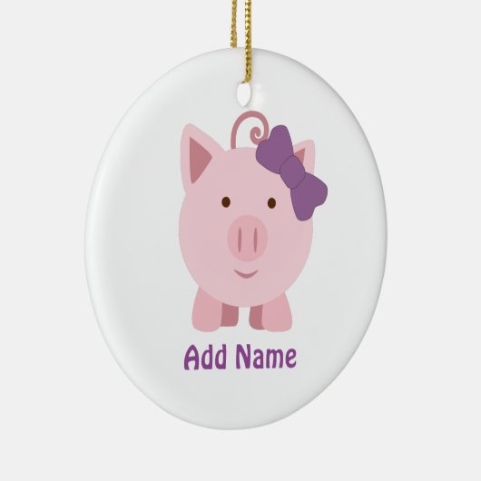 Cute Girl Pig Keramisch Ornament (Rechts)