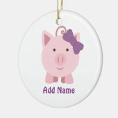 Cute Girl Pig Keramisch Ornament (Links)