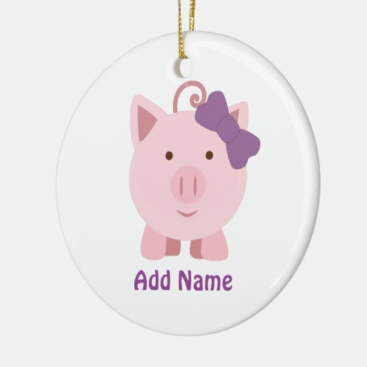 Cute Girl Pig Keramisch Ornament (Links)
