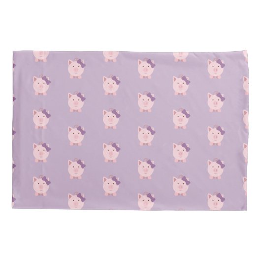 Cute Girl Pig Kussensloop (Achterkant)