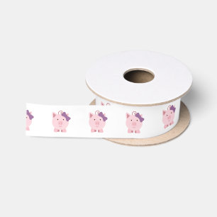 Cute Girl Pig Satijnen Lint