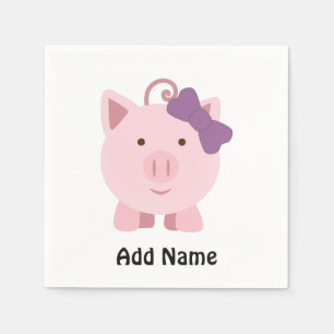 Cute Girl Pig Servetten