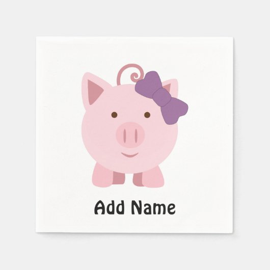 Cute Girl Pig Servetten (Voorkant)