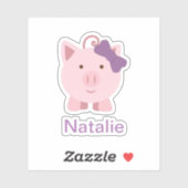 Cute Girl Pig Sticker (Vel)