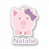 Cute Girl Pig Sticker (Voorkant)