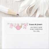 Cute Girl Pink Baby shower Adres label (Insitu)