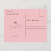 Cute Girl Pink  Classic Nursery Teddy Bear Aankondigingskaart (Achterkant)