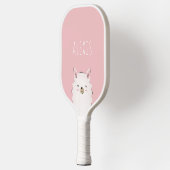 Cute Girl Pink Happy Llama Kind Naam Funny Animal Pickleball Paddle (Links)