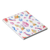 Cute Girl Pink Rainbow Star Monogram Unicorn Notitieblok (Schuin)