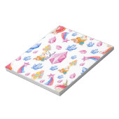 Cute Girl Pink Rainbow Star Monogram Unicorn Notitieblok (Linkerzijde)