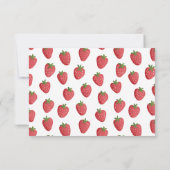Cute Girl Pink Strawberry Personalized Note Card (Achterkant)