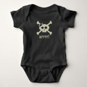 Cute Girl Piraat Schedel Halloween Baby Bodysuit (Voorkant)