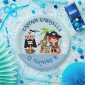 Cute Girl Pirate Party Paper Bord (Feest)