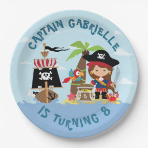 Cute Girl Pirate Party Paper Bord