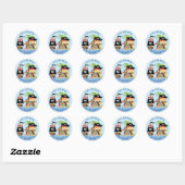 Cute Girl Pirate Party Stickers (Vel)