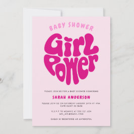 Cute Girl Power Baby shower met hartnodiging Kaart