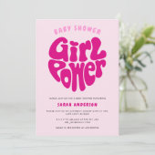 Cute Girl Power Baby shower met hartnodiging Kaart (Staand voorkant)