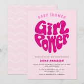 Cute Girl Power Baby shower met hartnodiging Kaart (Voorkant / Achterkant)