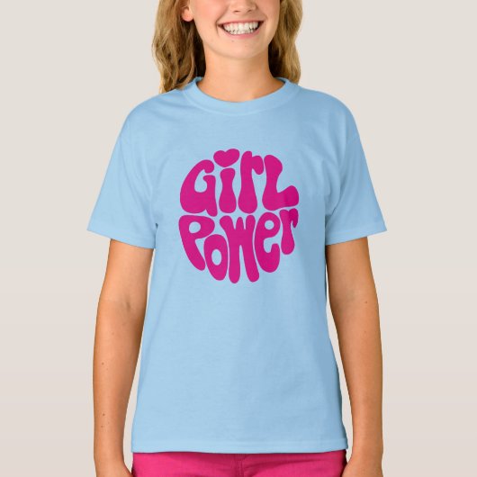Cute Girl Power met hart T-shirt (Voorkant)
